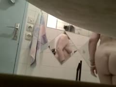 Hidden webcam clip of my wife's corpulent sister in bath 